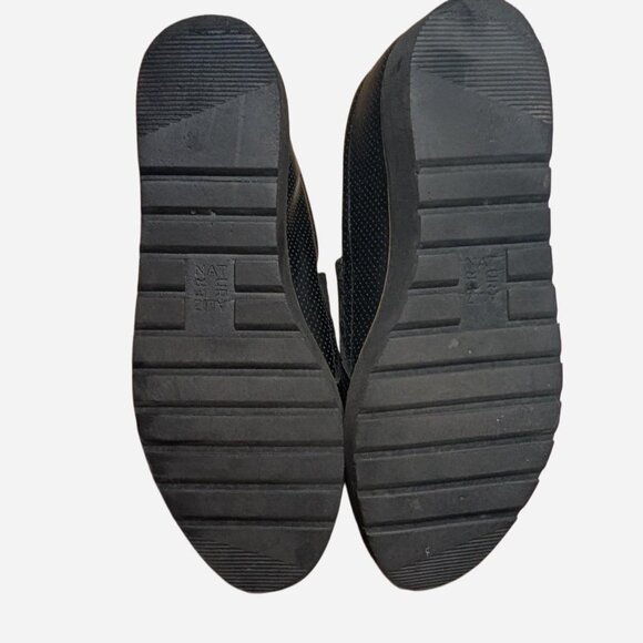 Naturalizer Leather Comfort Slip-On Loafers — Size 8.5 - Black Leather Slip Ons - Picture 3 of 5